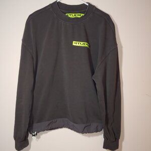 Supervsn Studios Crew Neck Graphic Sweatshirt Size S Moss Green